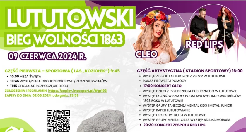 Najpierw biegi, a później koncerty i występy - w niedzielę Lututowski Bieg Wolności!