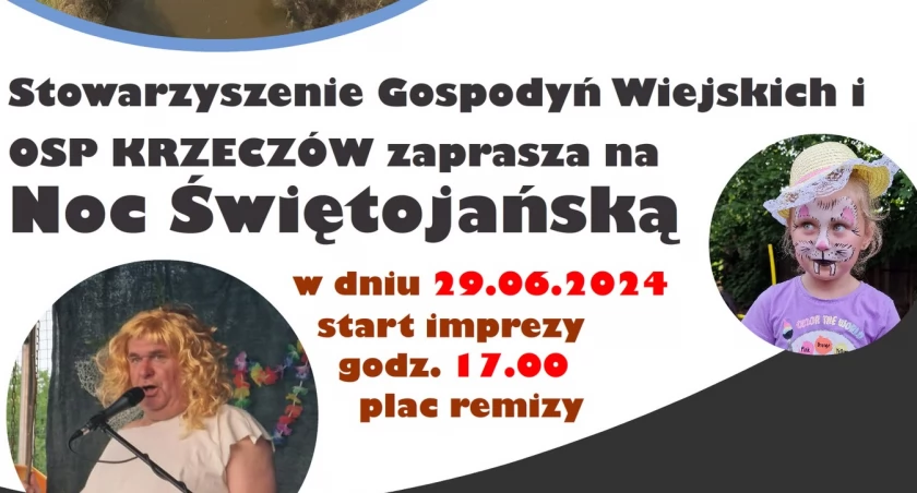 Noc Świętojańska w Krzeczowie - będzie koncert, kabaret strażacki i konkursy z nagrodami 
