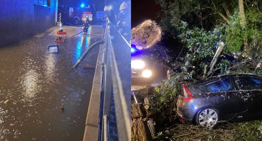 Piątkowa nawałnica nad powiatem wieluńskim - strażacy interweniowali blisko 30 razy!
