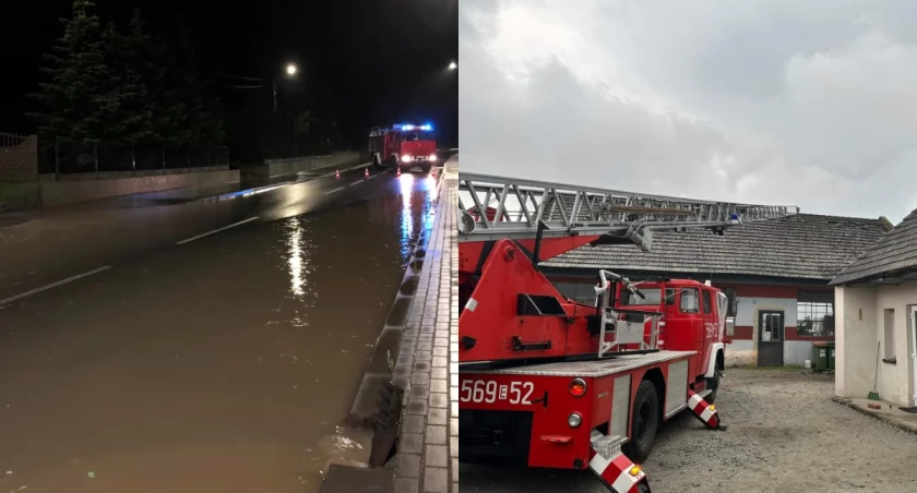 Podtopienia i zerwane dachy - pracowite godziny wieruszowskich strażaków