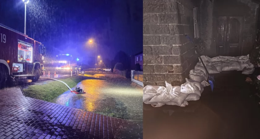 Zalane posesje i połamane drzewa - burze w powiecie ostrzeszowskim 