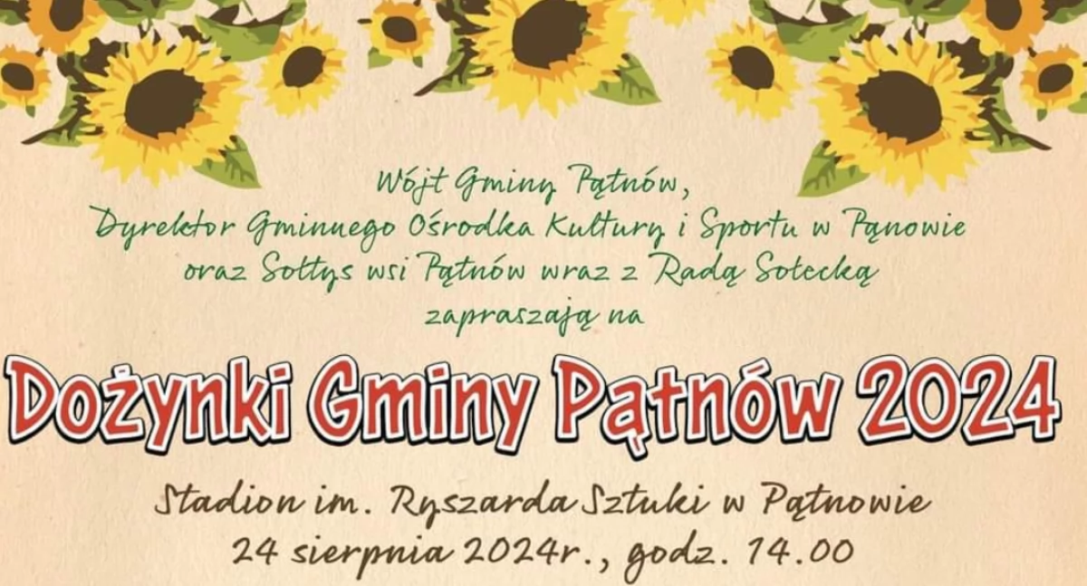 Dożynki Gminy Pątnów 2024. Kto wystąpi na scenie?