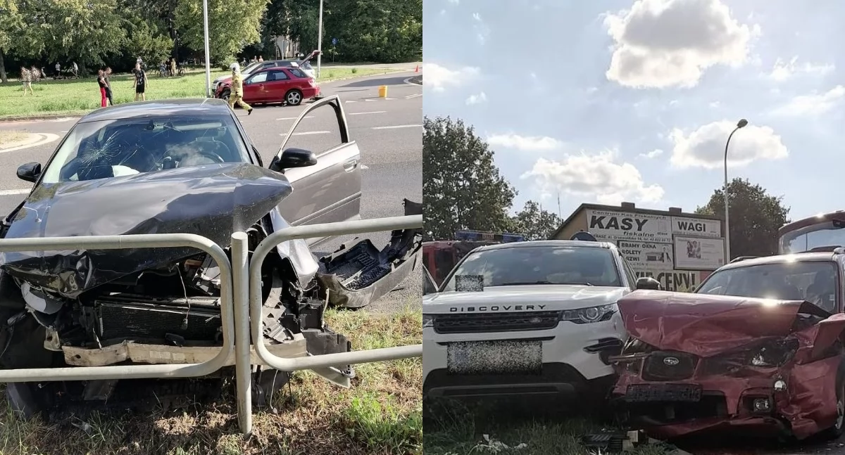 Wypadek trzech aut na skrzyżowaniu - sprawca wymusił pierwszeństwo