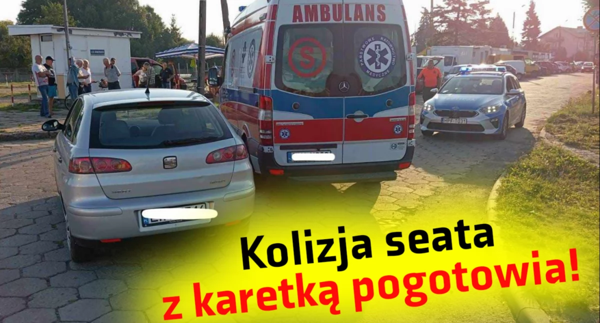 Wieluń: wypadek z udziałem karetki na ul. Zielonej – kierowca Seata ukarany mandatem i punktami karnymi