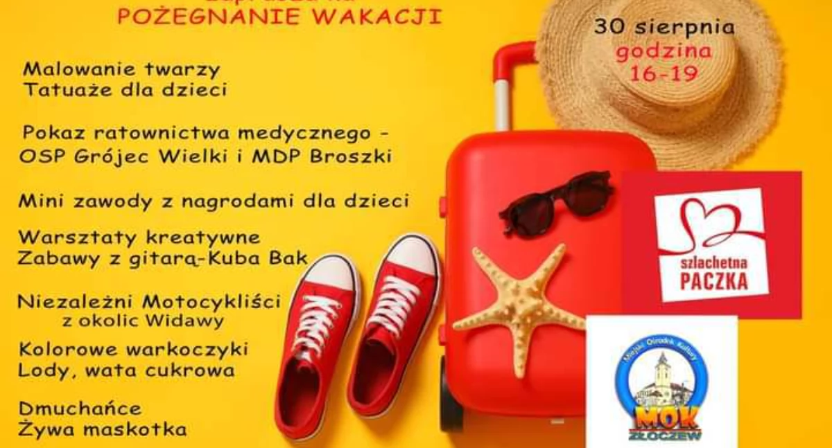 Pożegnanie wakacji w Złoczewie: Szlachetna Paczka i MOK zapraszają na Rodzinny Festyn