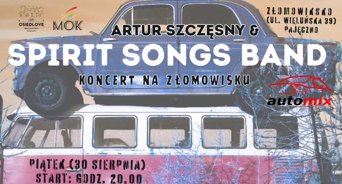 Koncert na złomowisku - w Pajęcznie zagra Spirit Songs Band