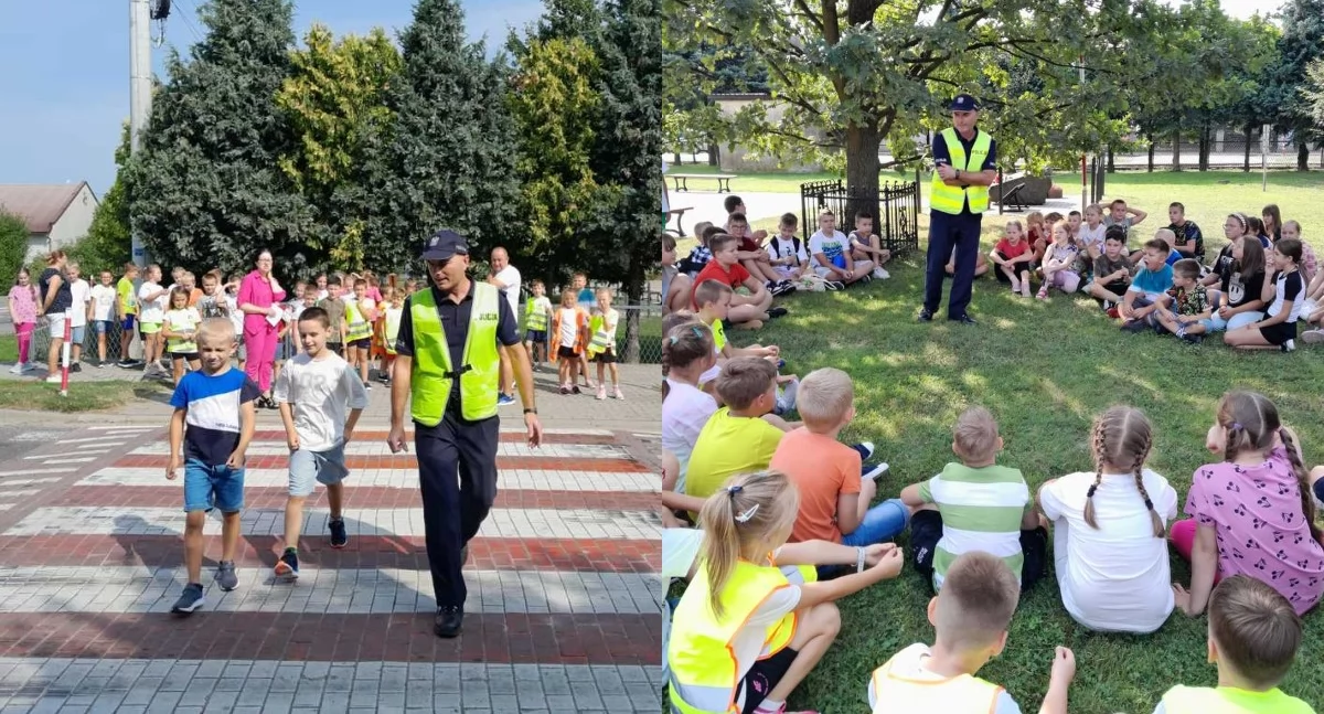 Młodzi uczniowie wiedzą, jak bezpiecznie się poruszać - szkołę w Łubnicach odwiedził policjant