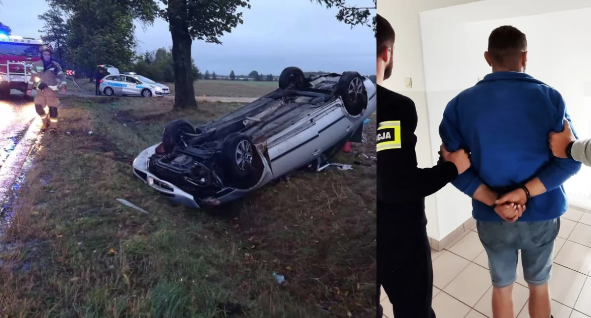 Pijany kierowca dachował i uciekał przed policją – grozi mu więzienie