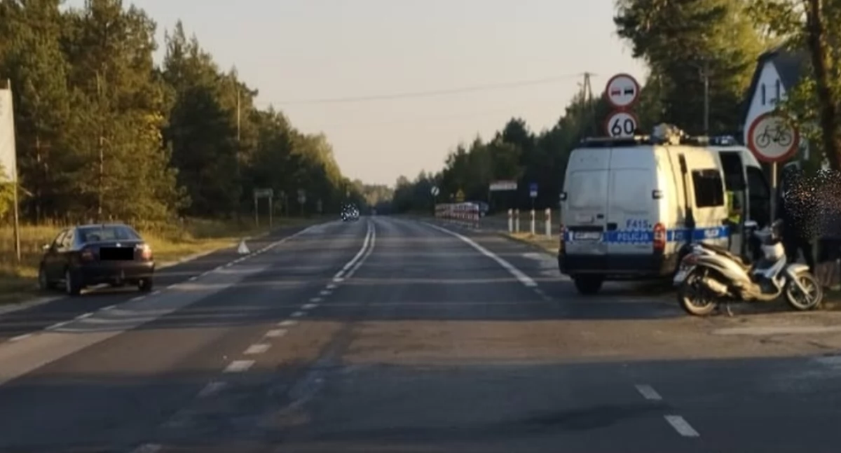 Pijany motocyklista uderzył w osobówkę - 50-latek miał sądowy zakaz prowadzenia pojazdów