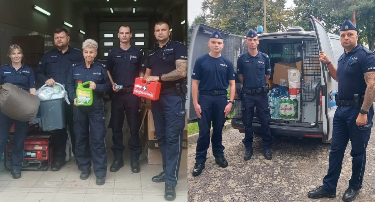 Wieluńscy policjanci pomagają poszkodowanym w powodzi - zebrano kilkaset produktów