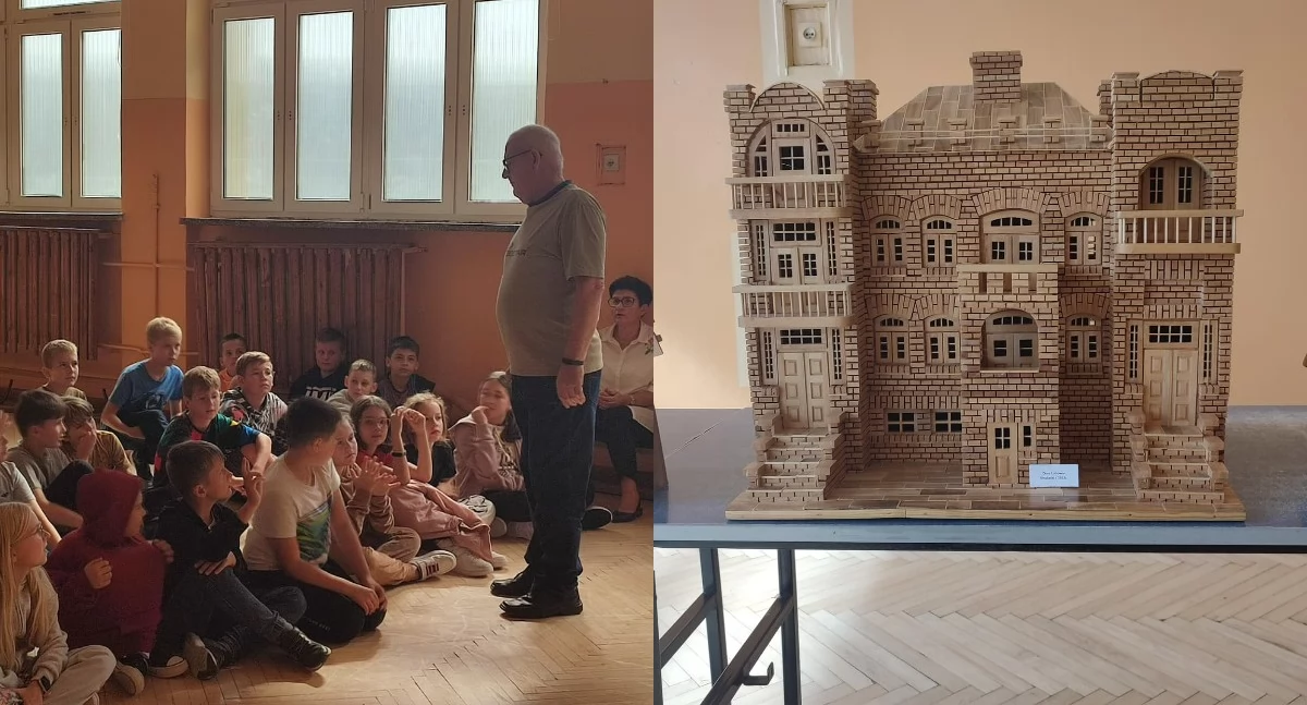 Spotkanie z nietypowym artystą - pan Edward buduje drewniane miniatury budowli 