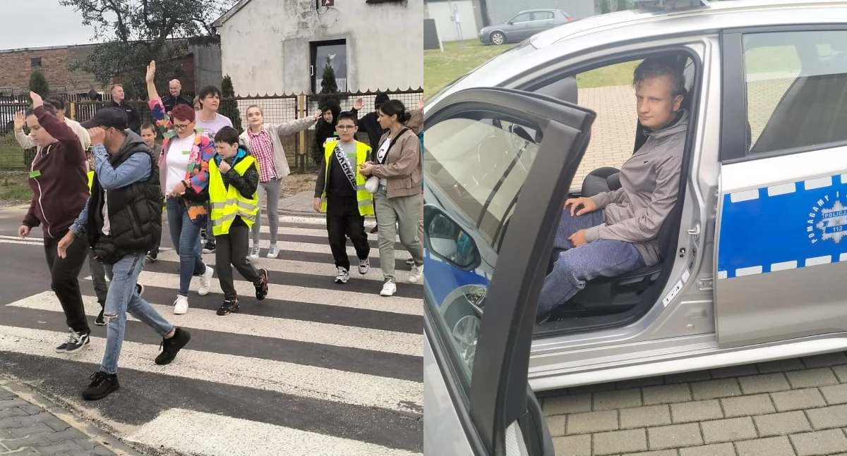 Podopieczni SOSW w Gromadzicach spotkali się z policjantami - chętni wsiedli do radiowozu!