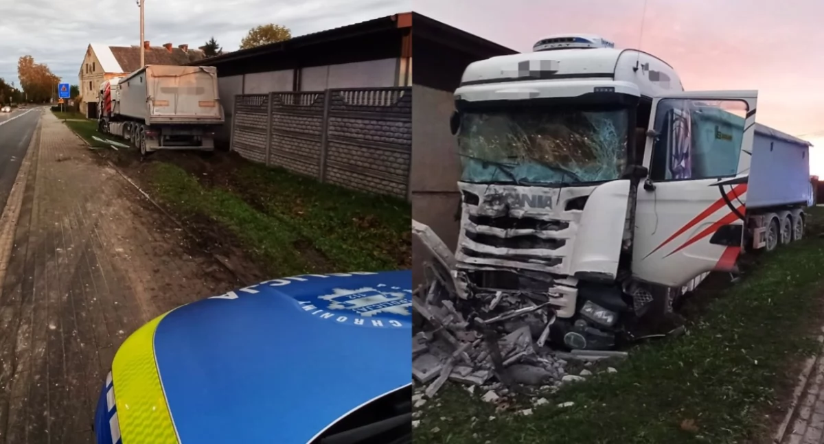 Zasnął za kierownicą i zderzył się z ciężarówką - niebezpieczne zdarzenie o poranku!