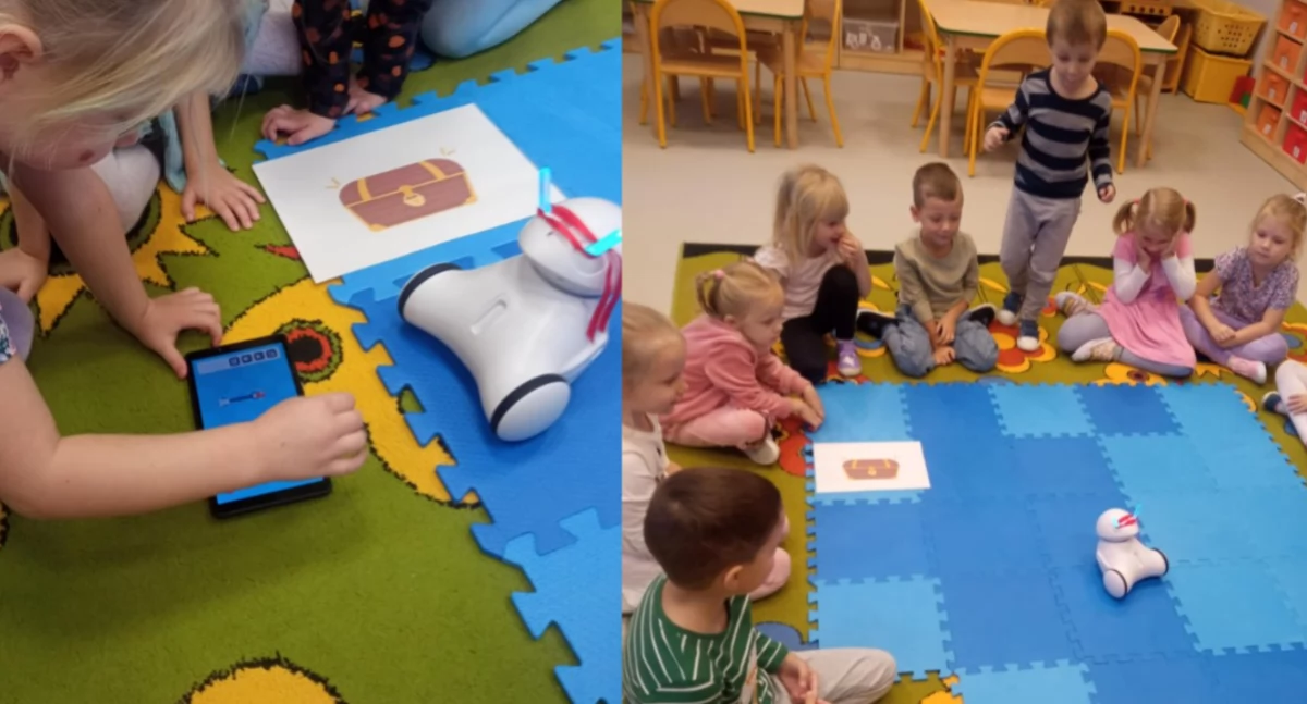 Lekcja programowania dla uczniów - robot Photon bardzo ich zaciekawił!