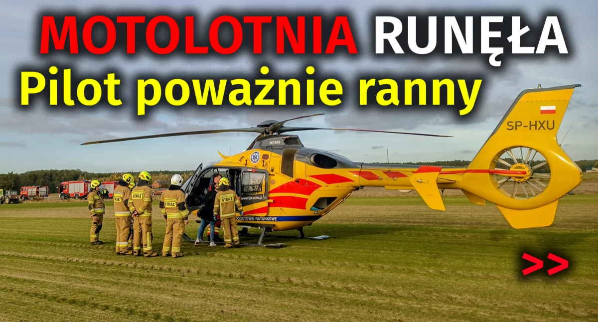 Wypadek lotniczy w Ganie: Pilot motolotni trafił do szpitala