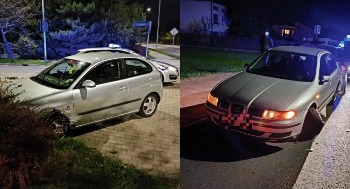 Spowodował kolizję i uciekł - pijany kierowca zakończył podróż w krzakach