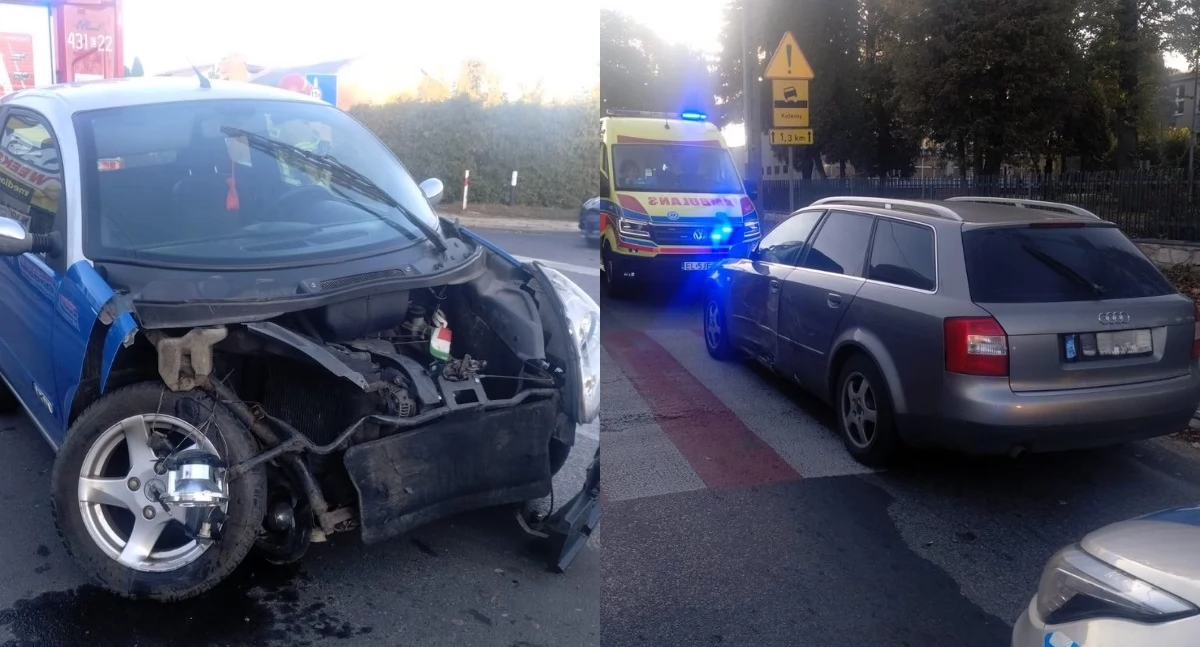 Zderzenie na skrzyżowaniu - sprawca bez prawa jazdy