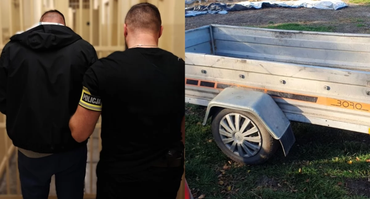 Ukradł przyczepkę z prywatnej posesji - został szybko złapany przez policję