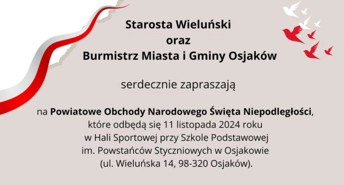 Powiatowe obchody Święta Niepodległości w Osjakowie - co przygotowali organizatorzy? 