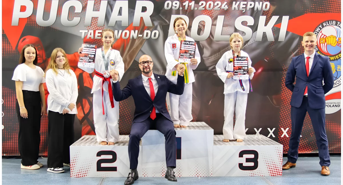 Zawodnicy wieluńskiego klubu Taekwon-do SKT.Niedźwiedź na Pucharze Polski Taekwon-do ITF w Kępnie