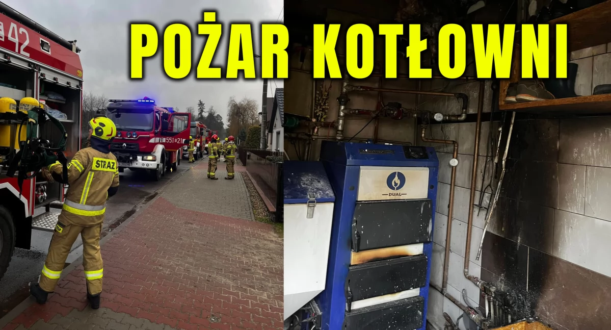 Pożar kotłowni w domu jednorodzinnym w Leniszkach w gminie Czarnożyły
