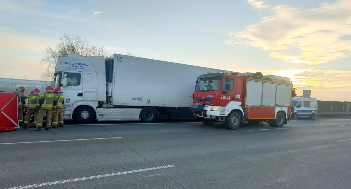 Wypadek na A1 pod Piotrkowem Trybunalskim