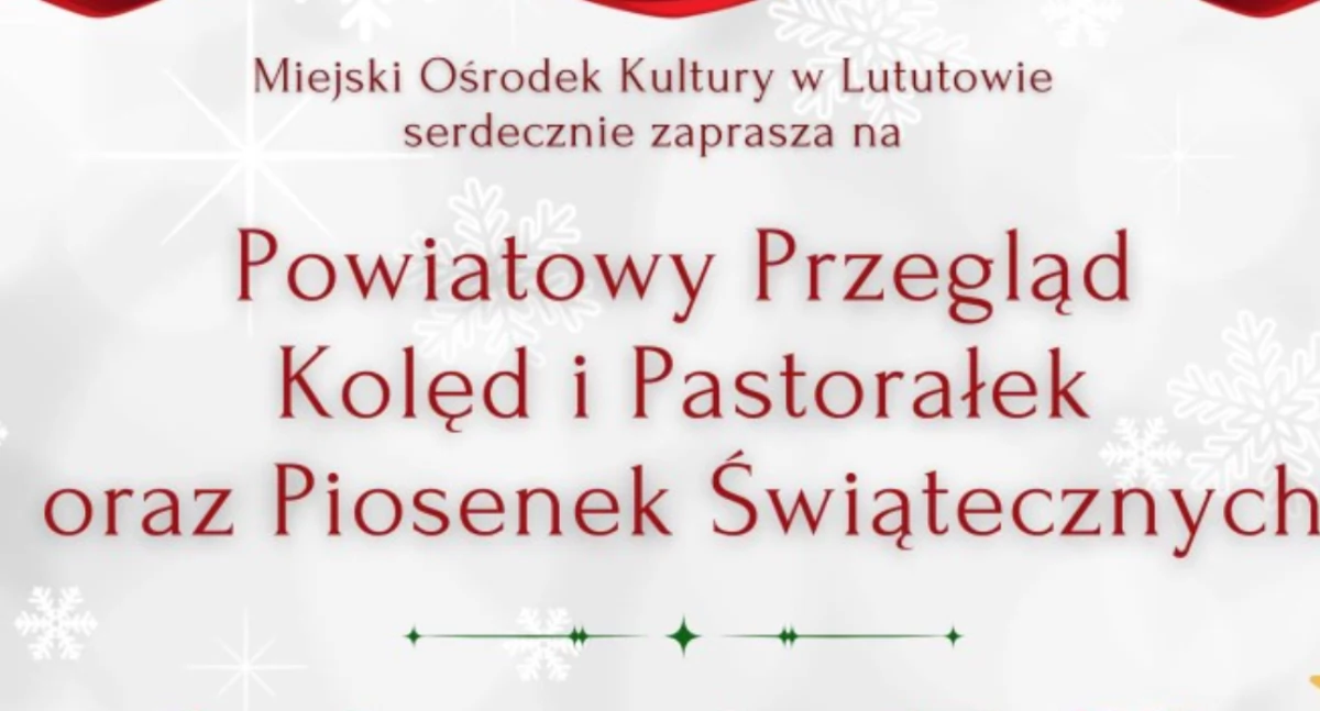 Kolędy i pastorałki w Lututowie - na scenie wystąpią laureaci powiatowego konkursu