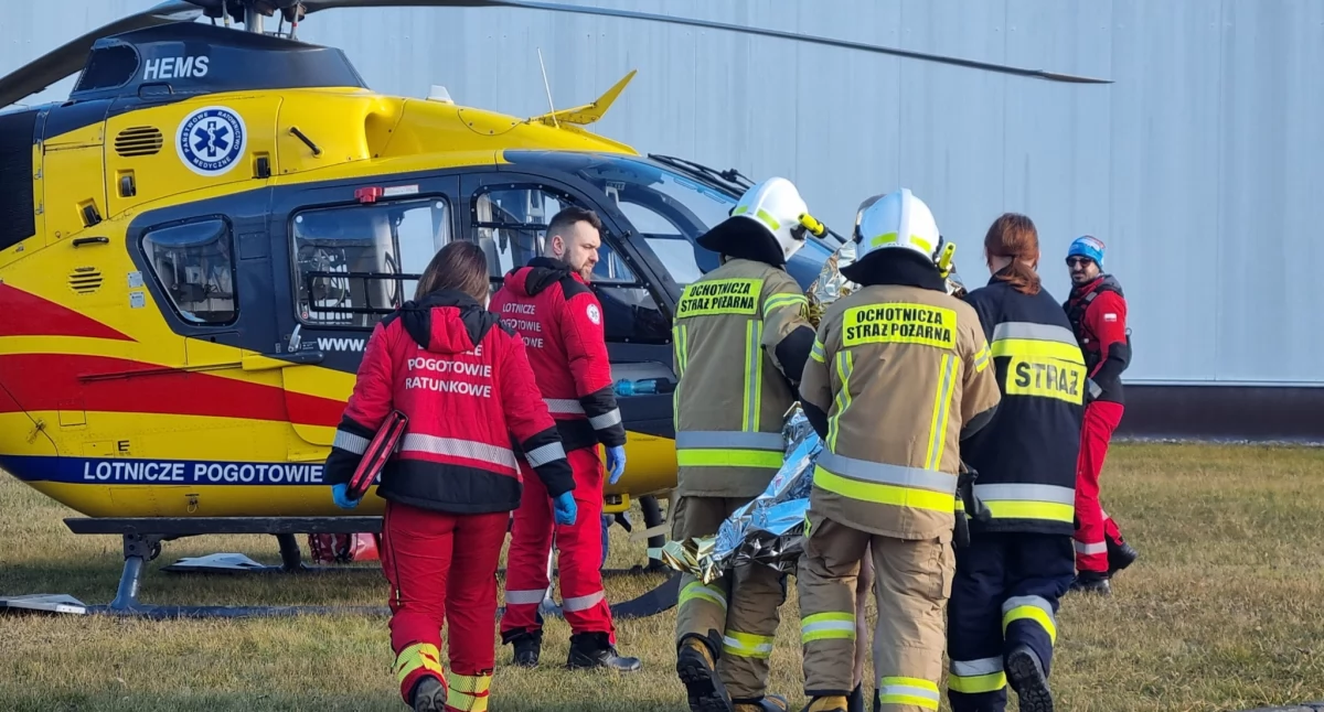 Poważny wypadek w jednym z zakładów pracy - poparzony 62-latek helikopterem trafił do szpitala