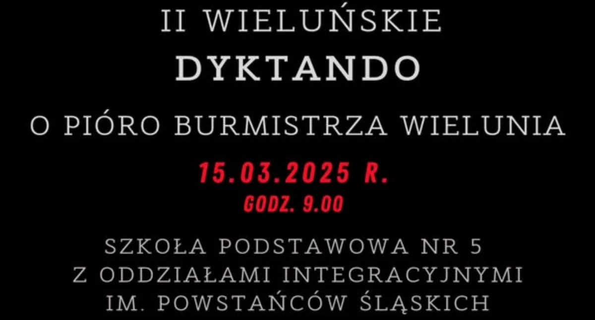 II wieluńskie Dyktando o Pióro Burmistrza Wielunia
