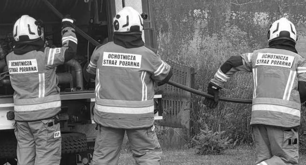 Pożar kotłowni w Urbanicach, gmina Wieluń