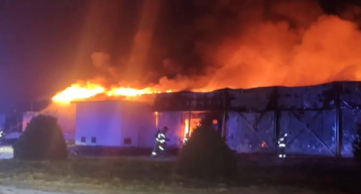 Pożar hali zakładów mięsnych pod Kozienicami