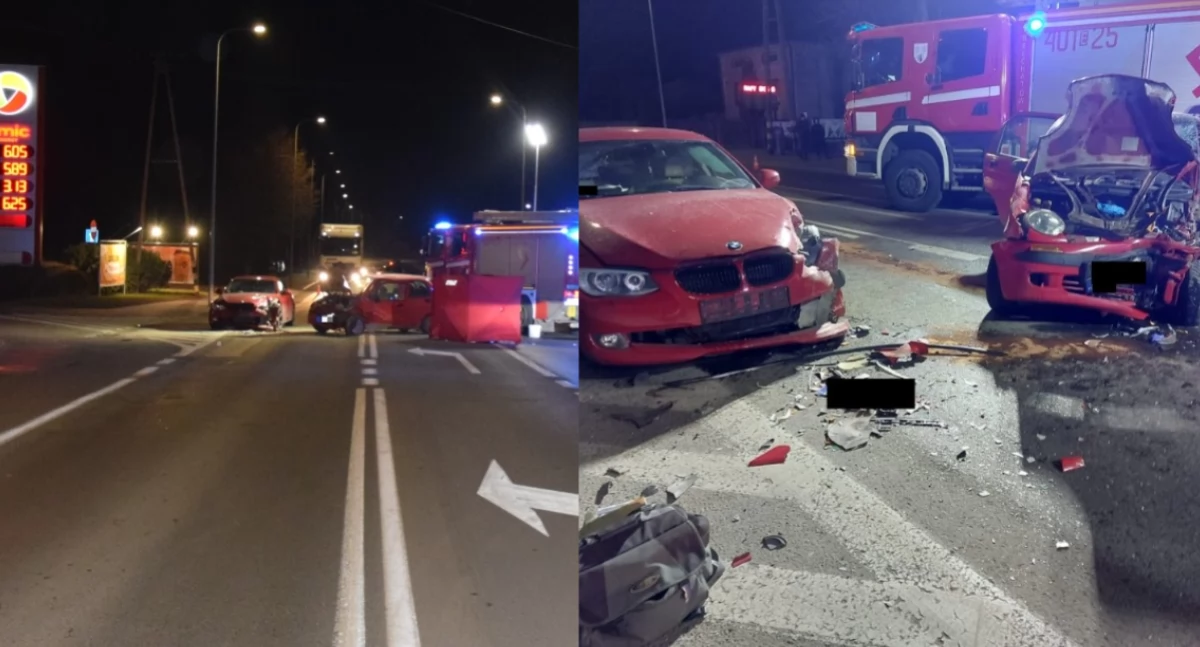 Czołowe zderzenie matiza i bmw - 46-latek zginął na miejscu