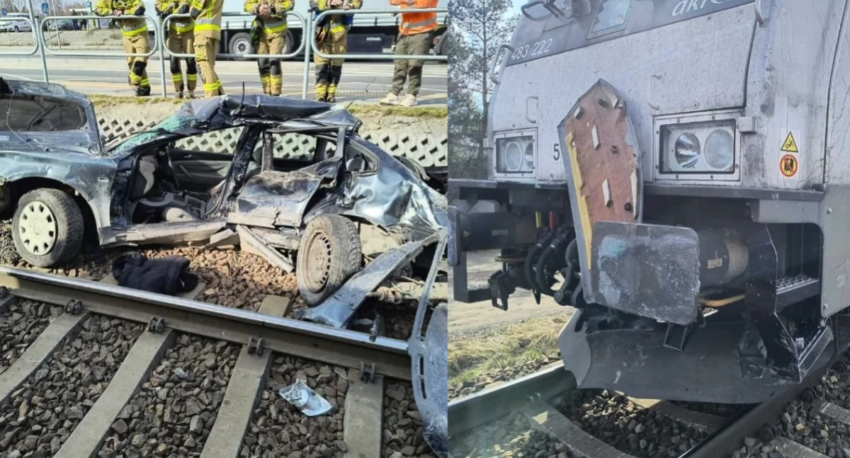 O krok od tragedii! 33-latek zignorował czerwone światło i wjechał wprost pod pociąg