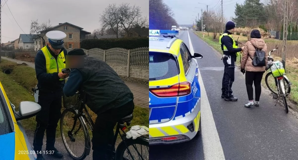 Policjanci kontrolowali rowerzystów - jeden z nich był kompletnie pijany