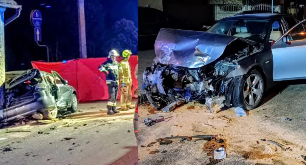 Poważny wypadek: kierująca BMW pod wpływem, 28-latek z Wielunia i trójka jego pasażerów w szpitalu