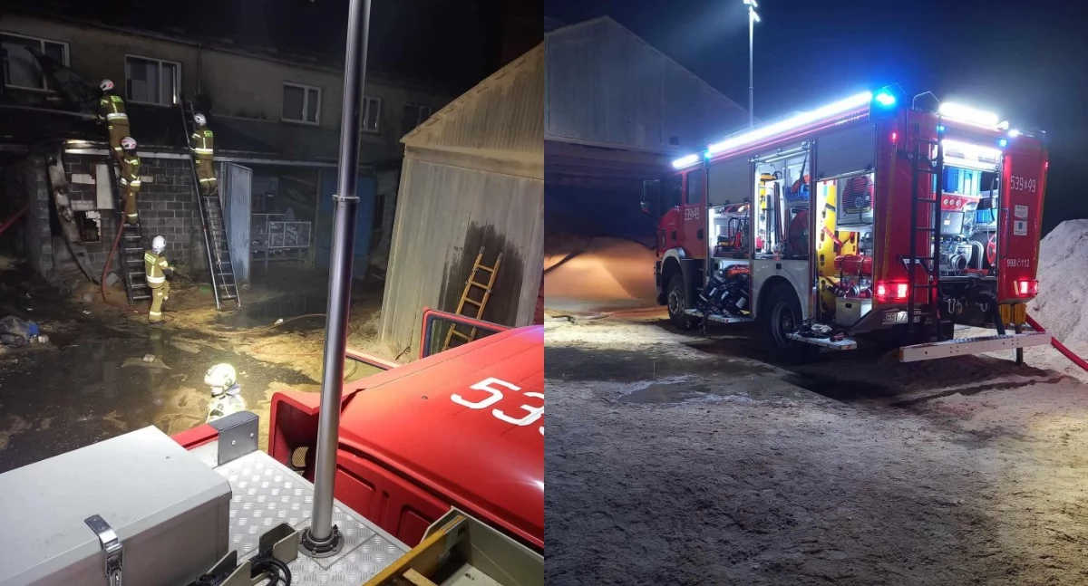 Nocny pożar tartaku - w akcji ponad 30 strażaków! 