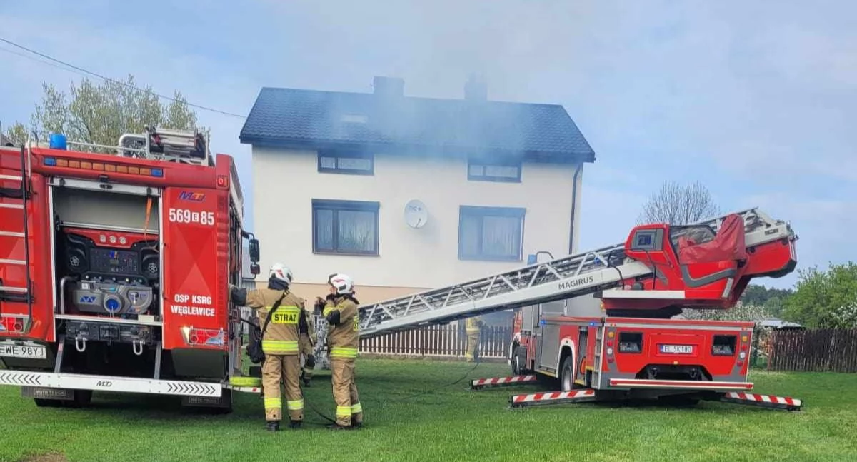 Pożar sadzy w kominie w miejscowości Jeziorna, w gminie Galewice