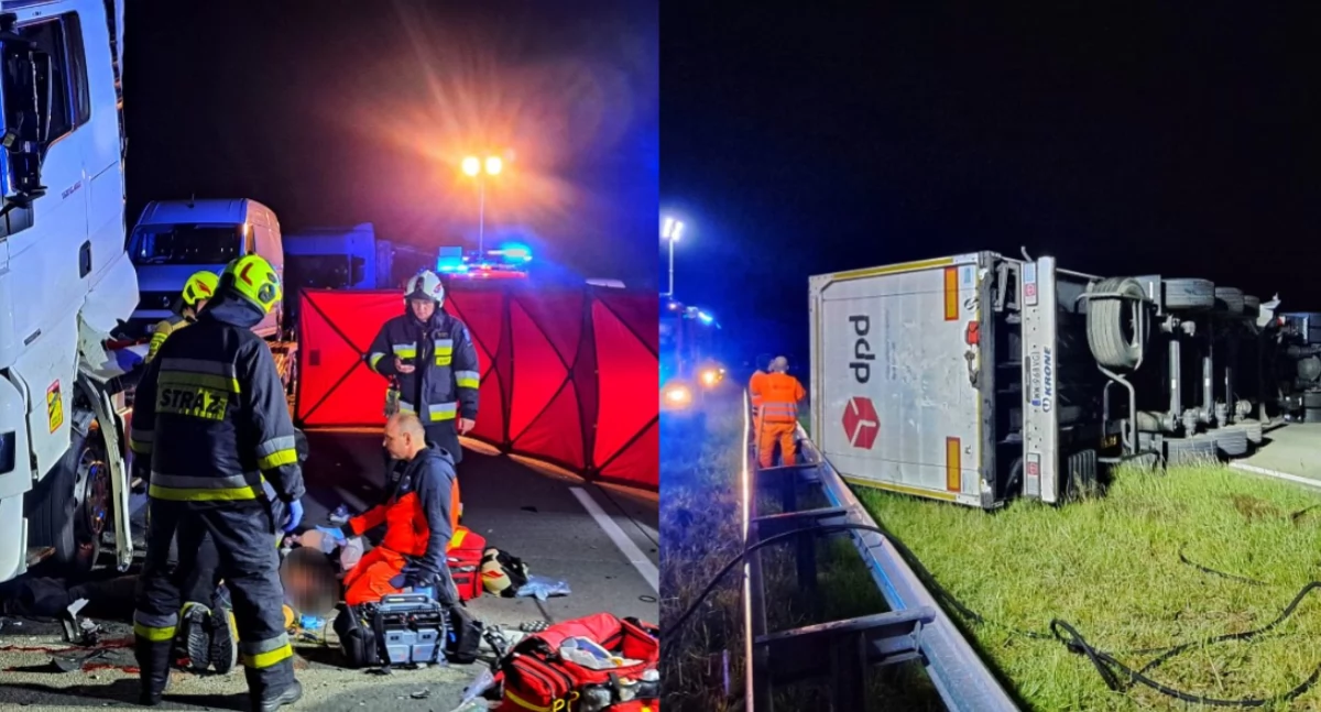 Tragiczny wypadek dwóch ciężarówek na S8 - jeden z kierowców nie żyje