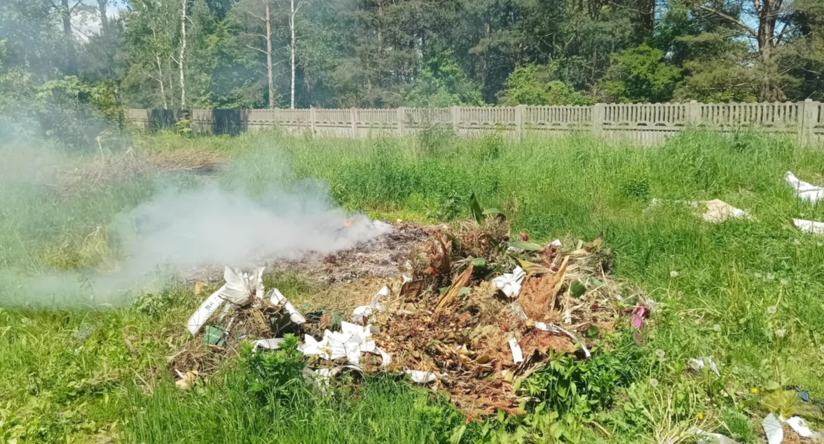 Działoszyn: pożar śmietnika przy cmentarzu
