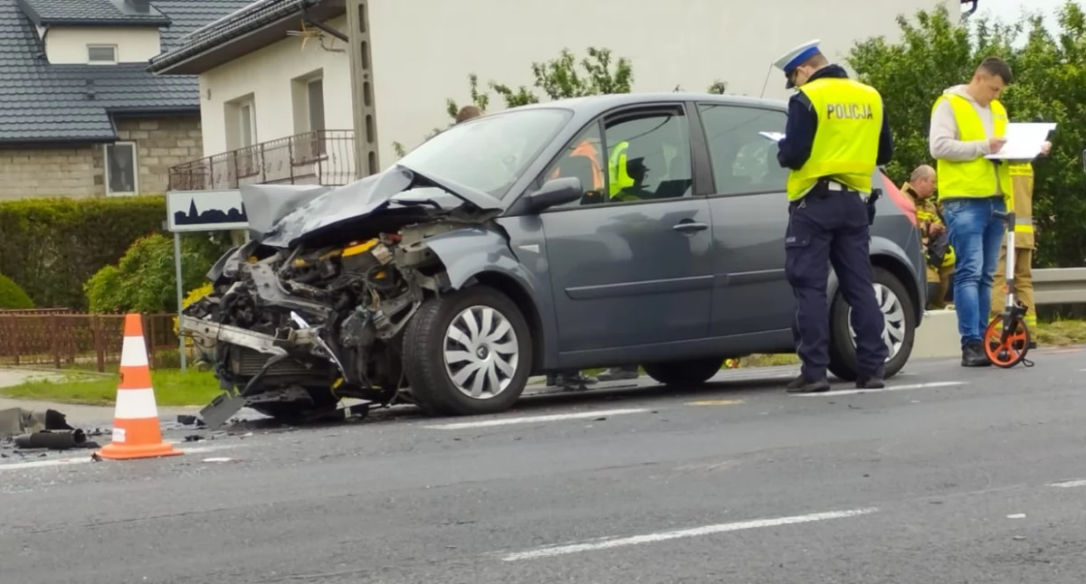 Wypadek na DK43 w Kamionce