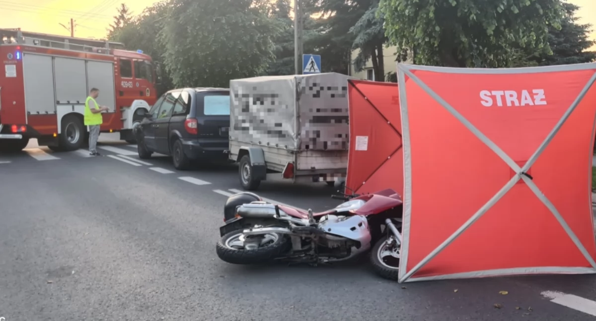 Poważny wypadek - motocyklista trafił helikopterem do szpitala w Łodzi