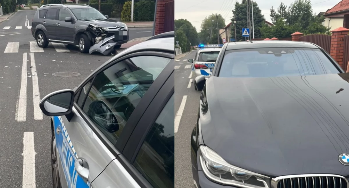 Zderzenie dwóch aut na skrzyżowaniu - kierowca bmw kompletnie pijany!