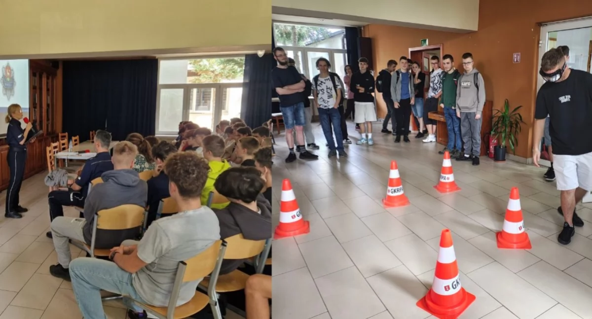 Spotkanie z uczniami szkoły - było poświęcone uzależnieniom wśród młodzieży 