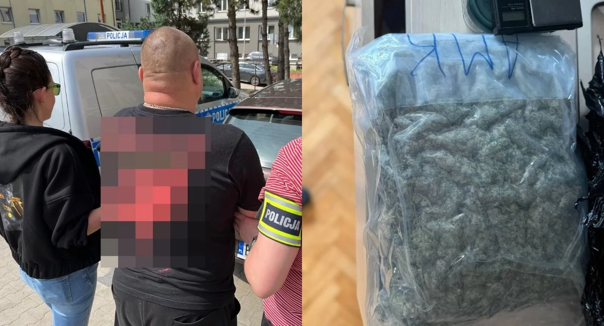 42-latek zatrzymany za narkotyki - miał wagę, telefony i ponad kilogram marihuany