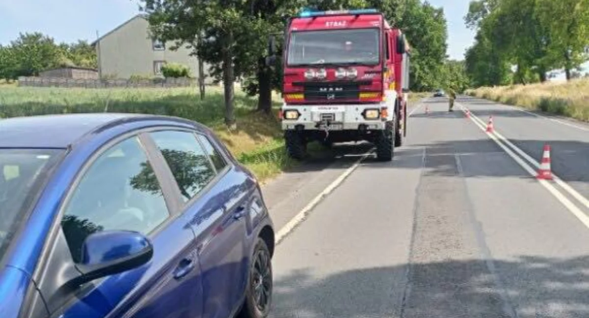 Pożar samochodu na DK 43