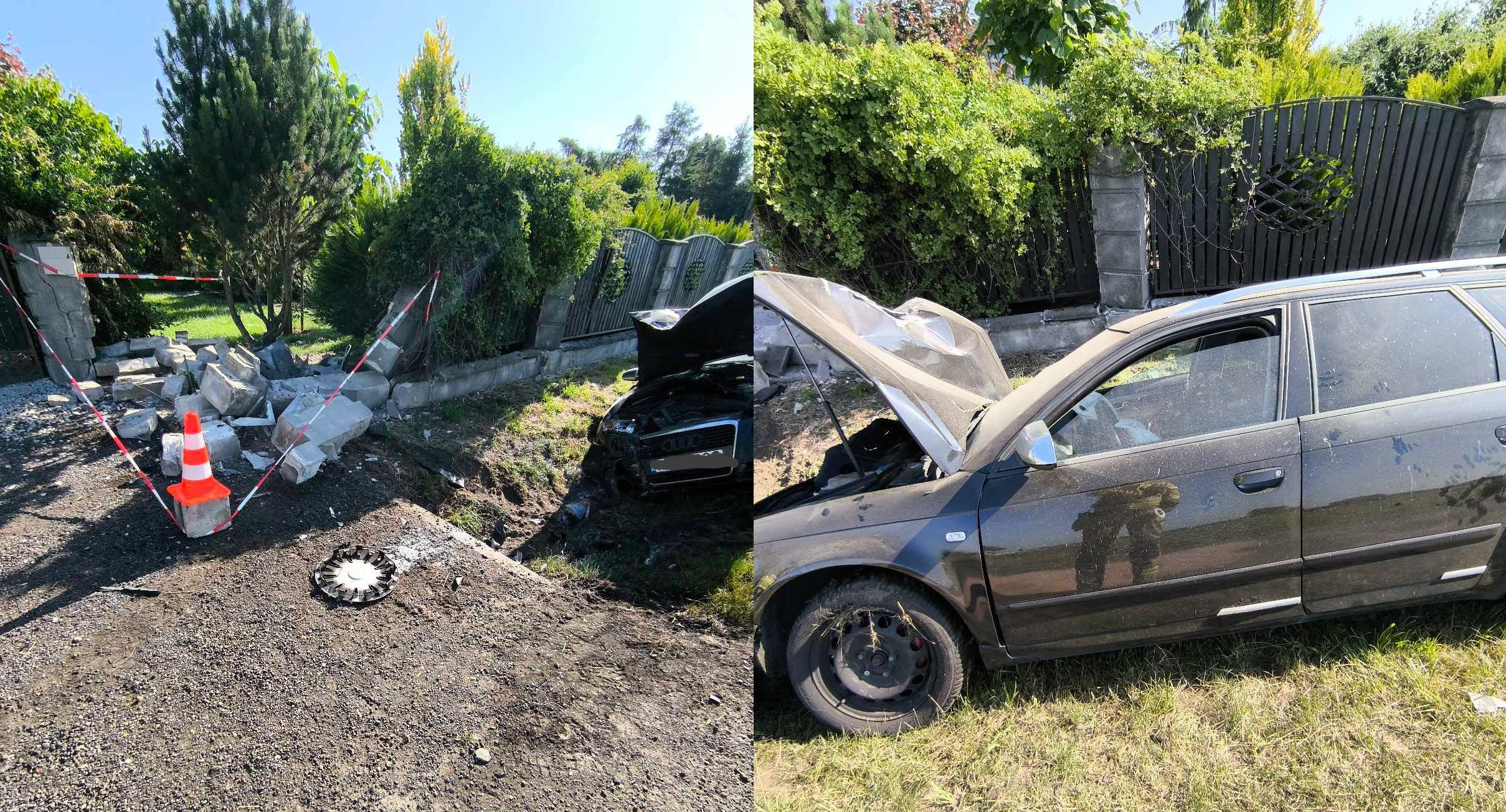 Brawurowa jazda niemal doprowadziła do tragedii! 20-latek wjechał w ogrodzenie! 