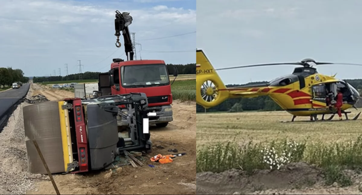 Walec przygniótł mężczyznę. Tragedia na budowie w podlaskim