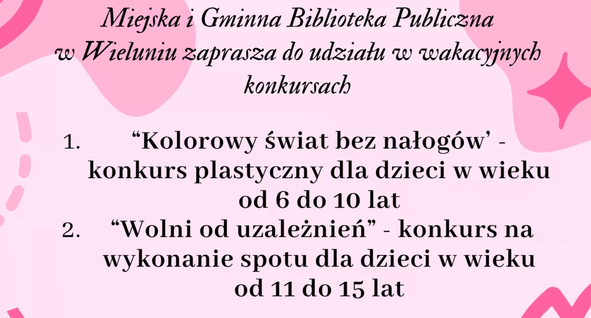 Wakacyjne konkursy w wieluńskiej bibliotece