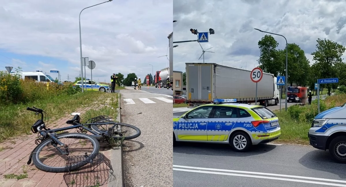 Ciężarówka potrąciła pieszego na przejściu - 62-latek trafił do szpitala