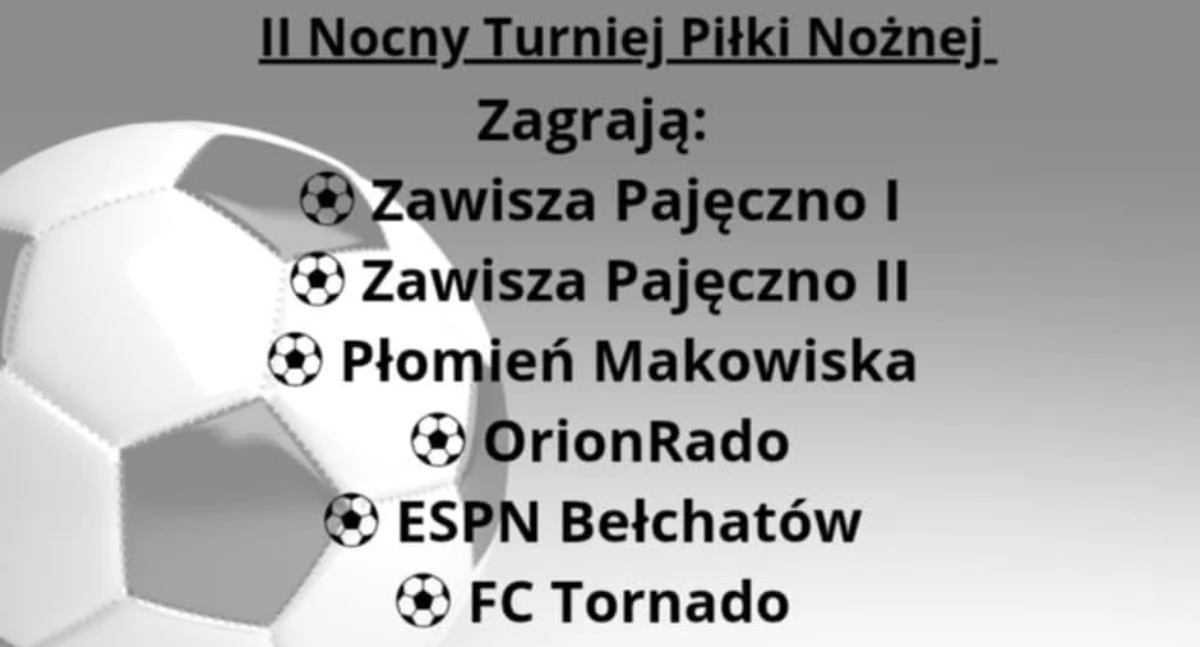 II Nocny Turniej Piłkarski w Pajęcznie już w ten piątek! Emocje na orliku gwarantowane